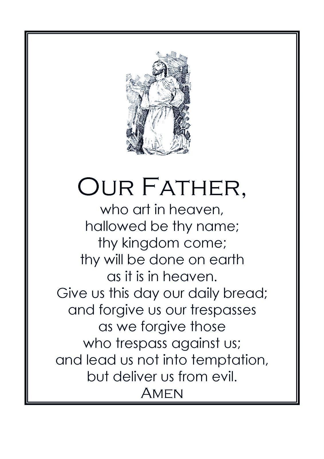 the our father prayer printable