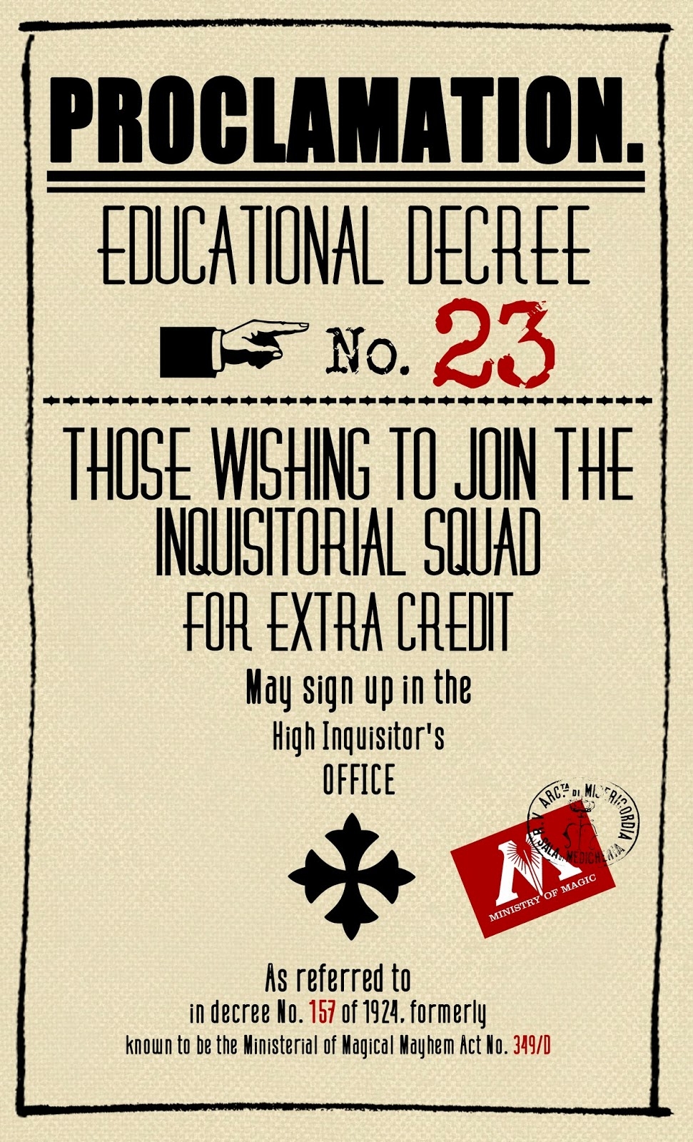 educational proclamations harry potter printable free educational proclamations harry potter printable free
