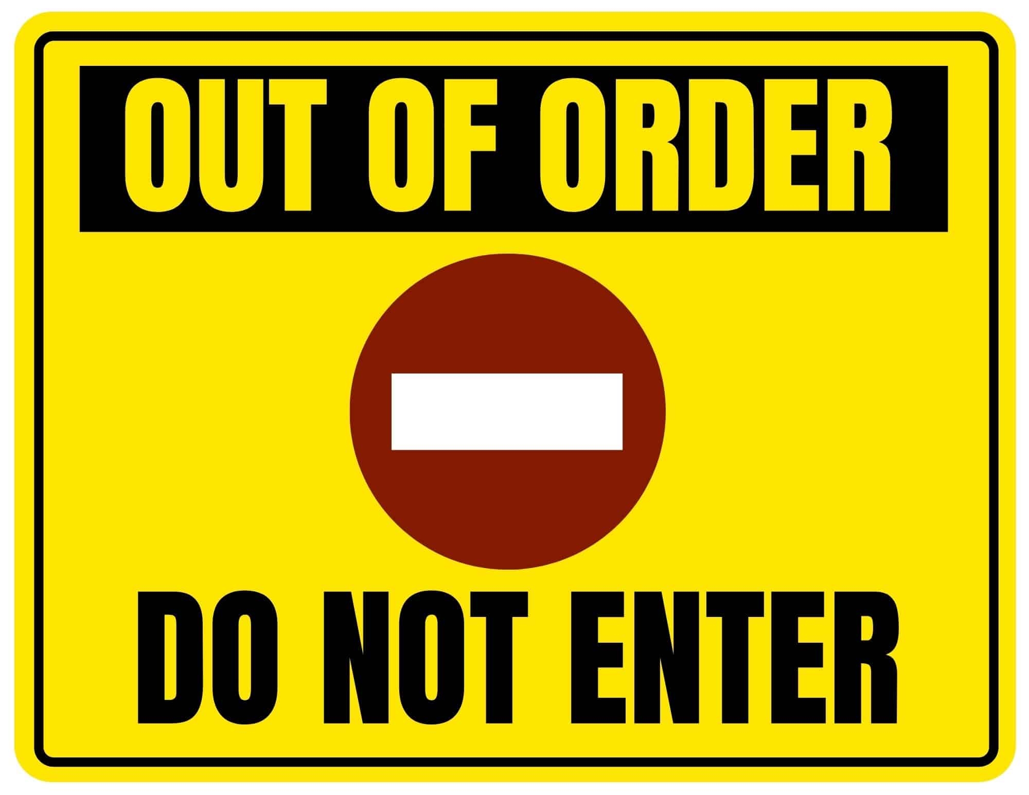 Out Of Order Signs 5 Free PDF Printables Out Of Order Signs 5 Free PDF Printables