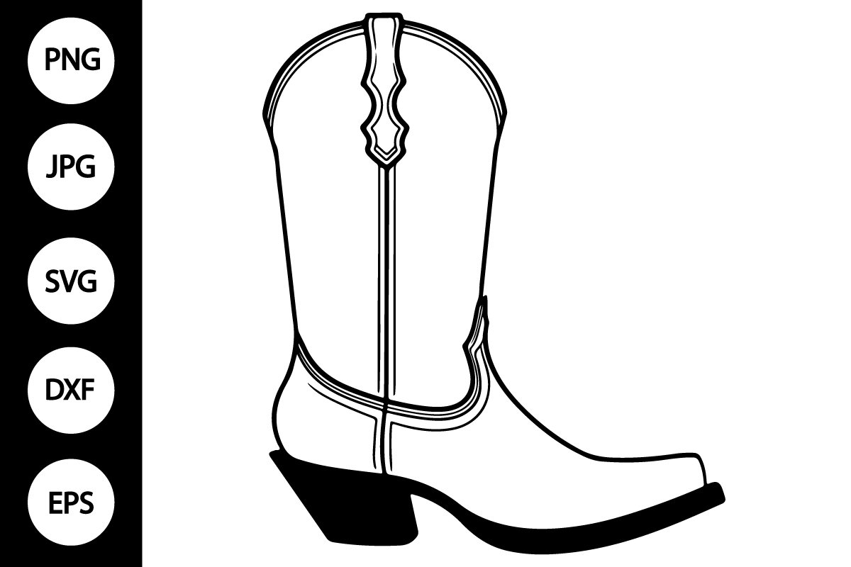 Outline Cowboy Boot SVG Coloring Page 3088874  Outline Cowboy Boot SVG Coloring Page 3088874