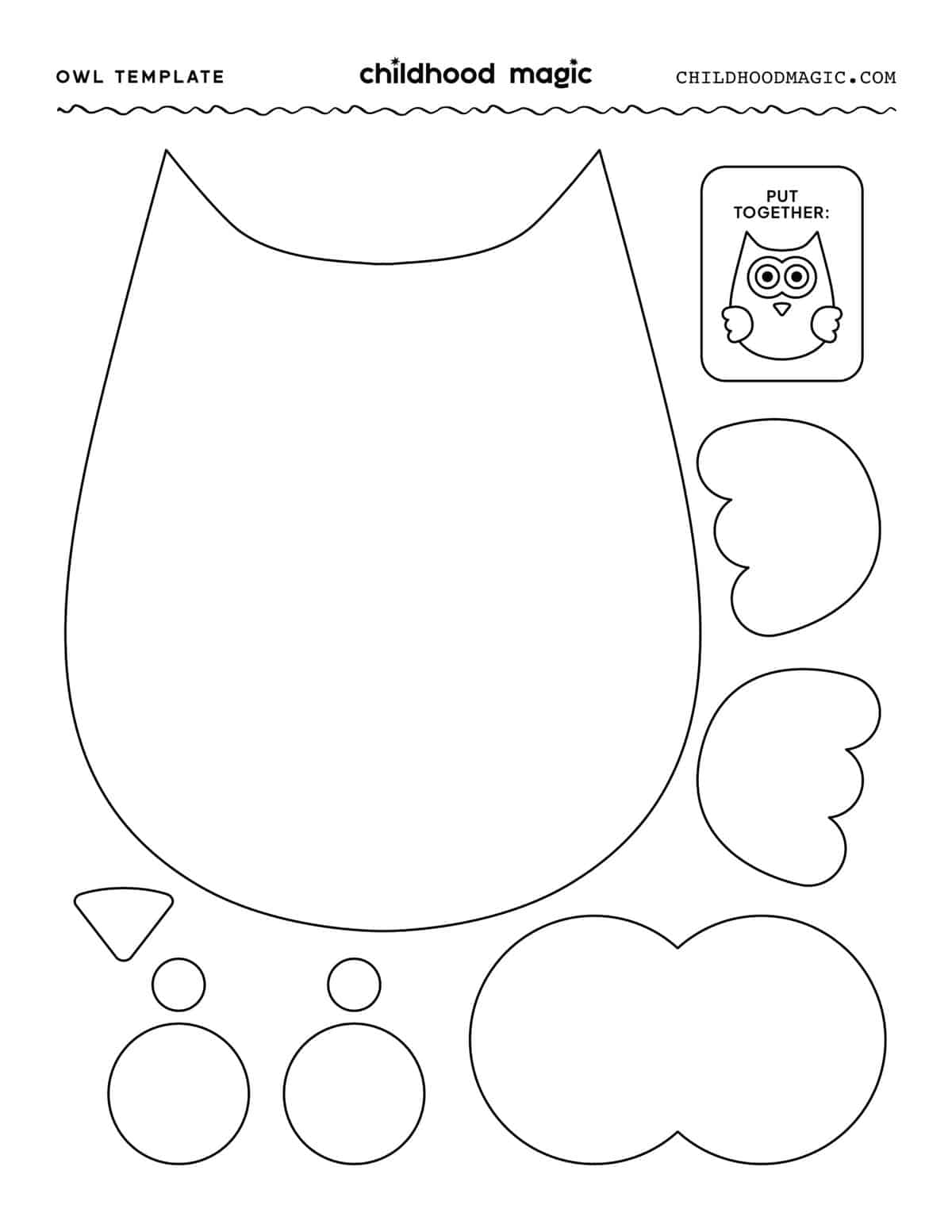 Owl Template Childhood Magic Owl Template Childhood Magic