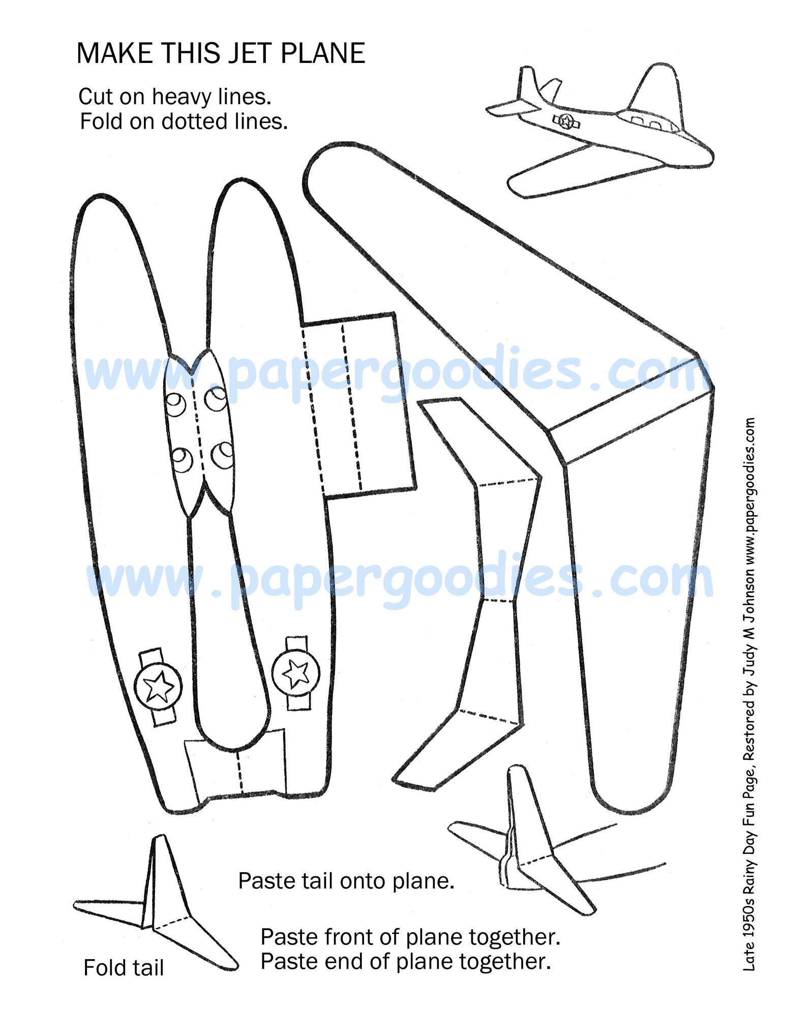 paper airplane template printable