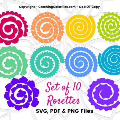 Paper Flower Rolled Rosette Templates Printable PDF Rolled Rosettes Templates Instant Download Set Of 10 Etsy