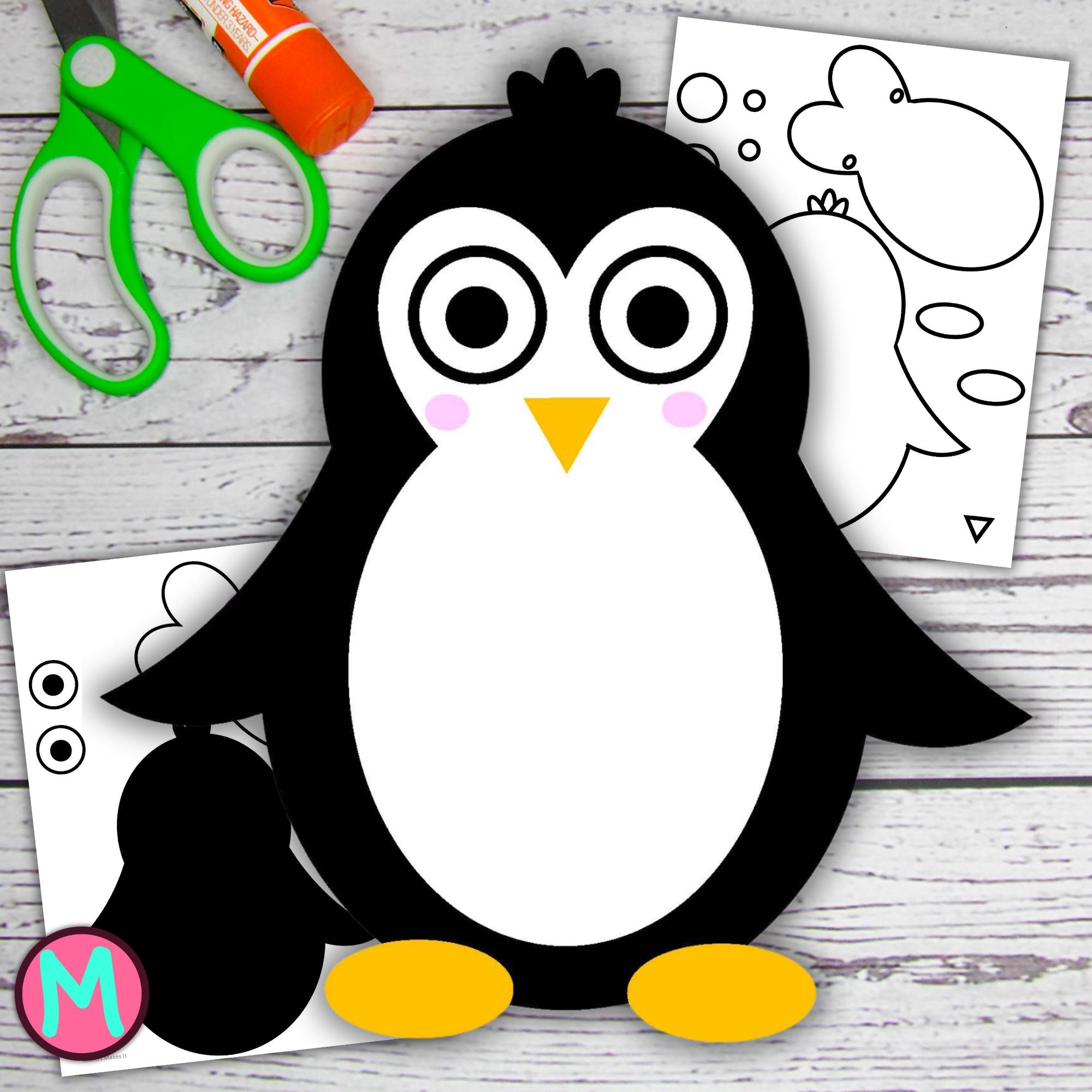 Penguin Craft Template Etsy