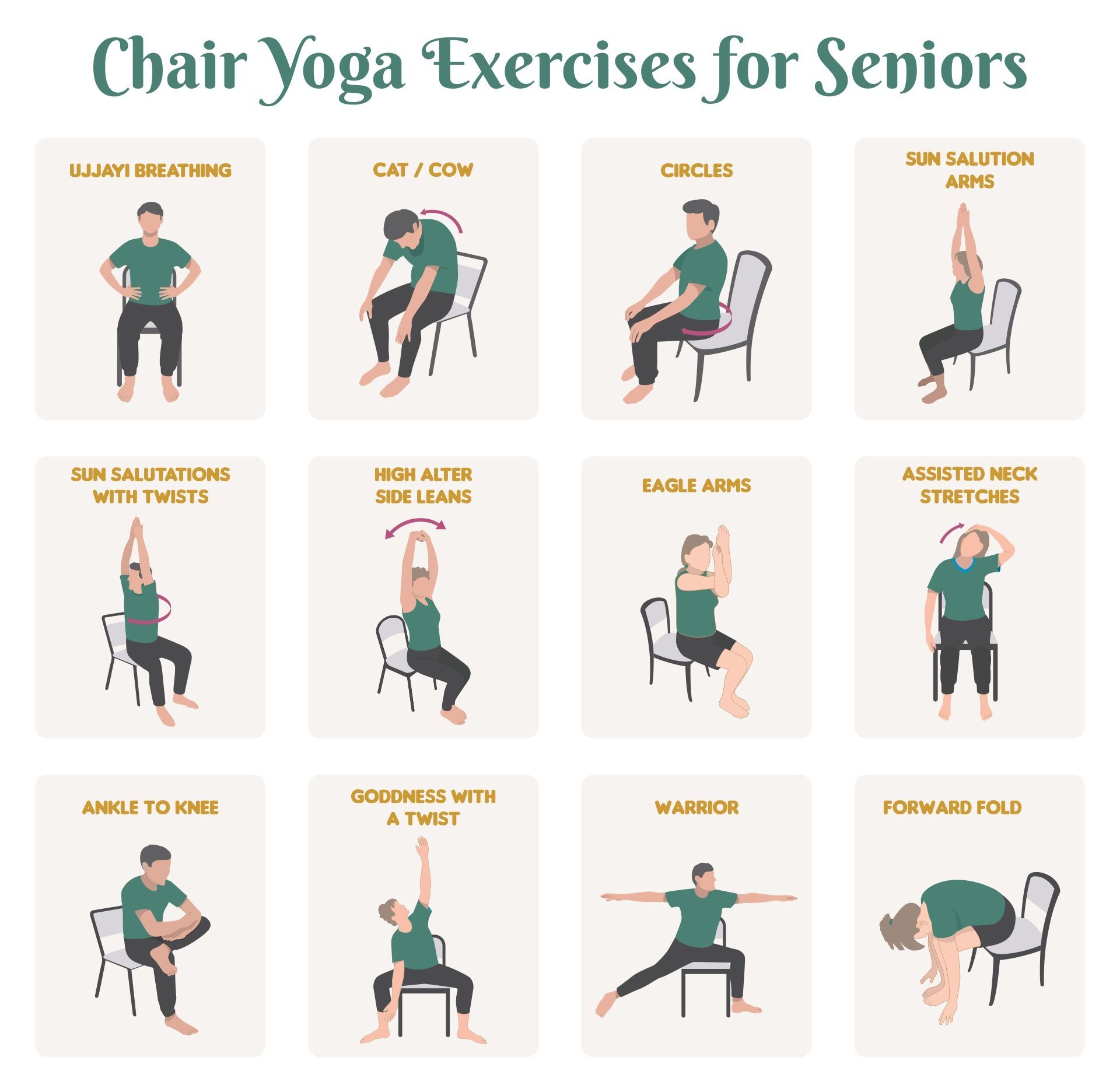 chair yoga for seniors printable