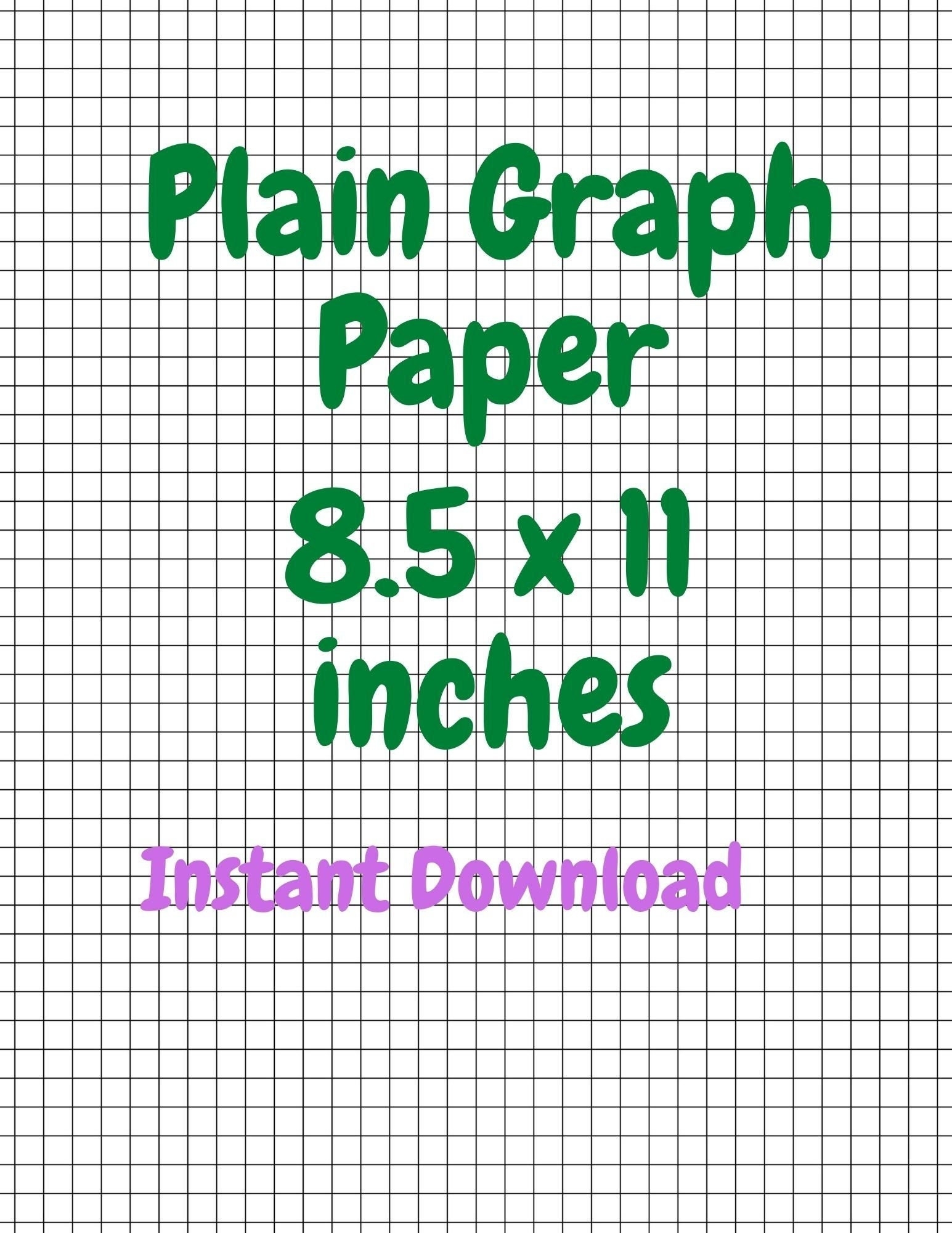 Plain Graph Paper Instant Download 8 5 X 11 Inches Etsy
