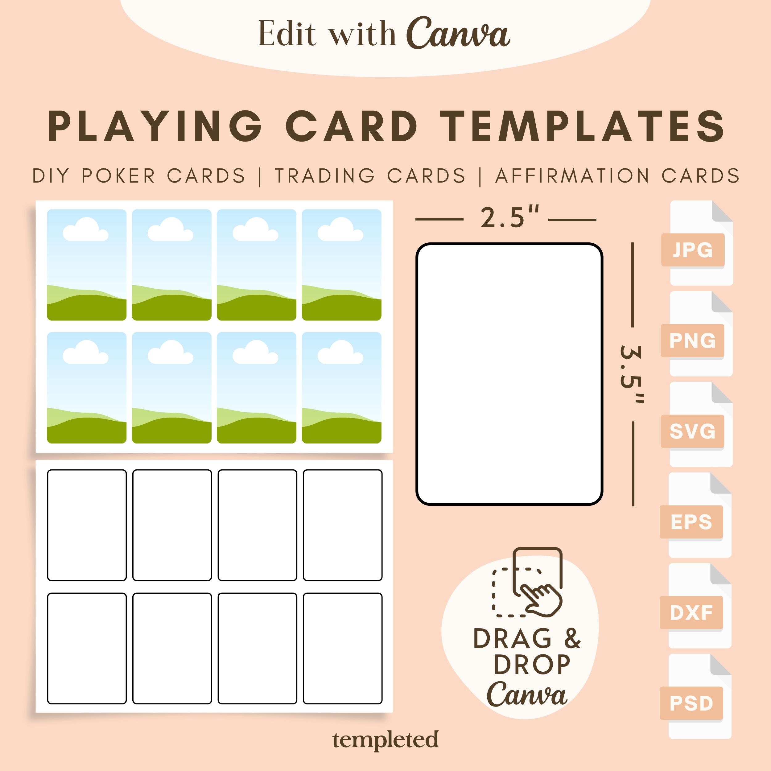 Playing Card Templates Printable Poker Cards Blank Custom Personalized DIY Trading Card SVG PNG Canva Editable Affirmation Card Template Etsy Playing Card Templates Printable Poker Cards Blank Custom Personalized DIY Trading Card SVG PNG Canva Editable Affirmation Card Template Etsy