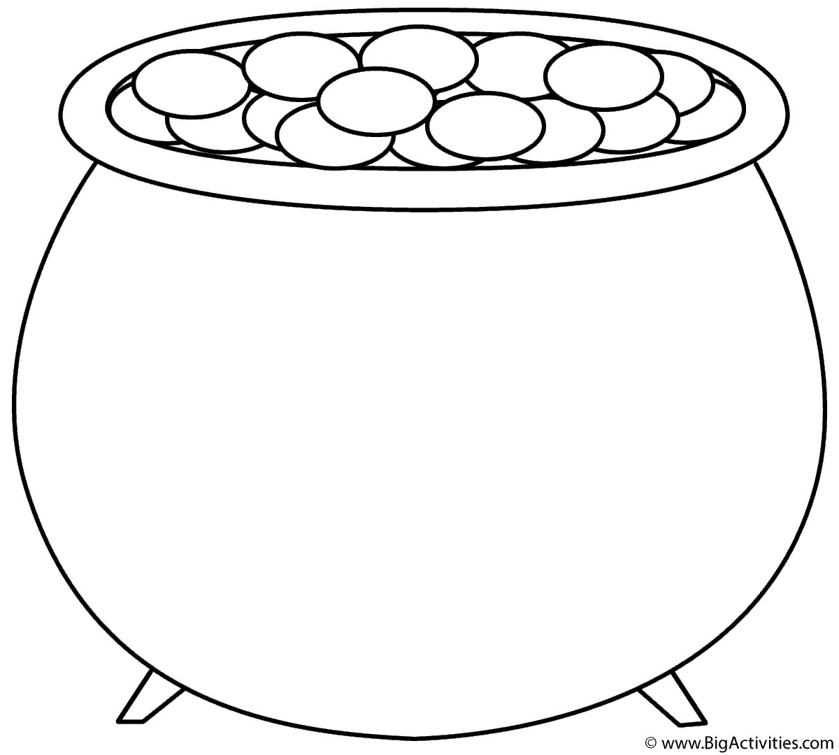 Pot Of Gold Coloring Page St Patrick s Day  Pot Of Gold Coloring Page St Patrick s Day