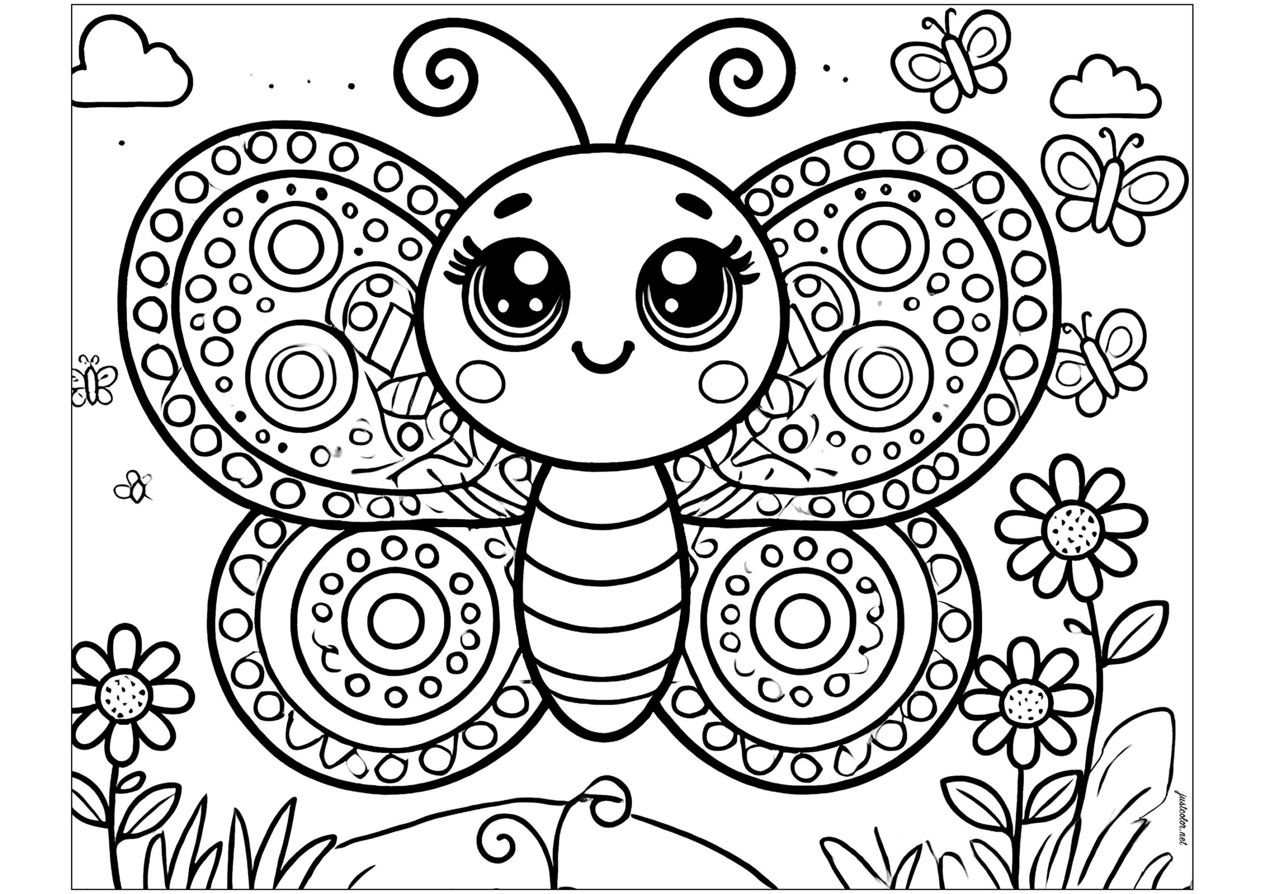 Pretty Butterfly With Beautiful Patterns In The Wings Butterfly Coloring Pages Pretty Butterfly With Beautiful Patterns In The Wings Butterfly Coloring Pages