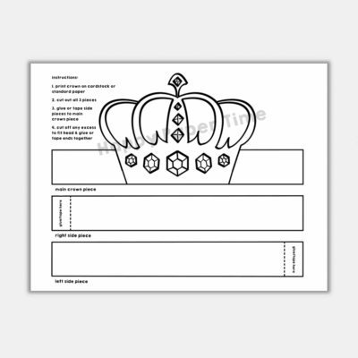 Prince King Paper Crown Printable Royal Coloring Craft Activity Made By Teachers