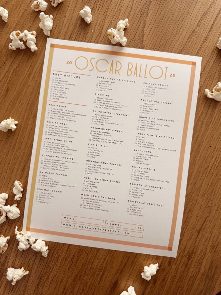 Printable 2025 Oscar Ballot Almost Makes Perfect Printable 2025 Oscar Ballot Almost Makes Perfect
