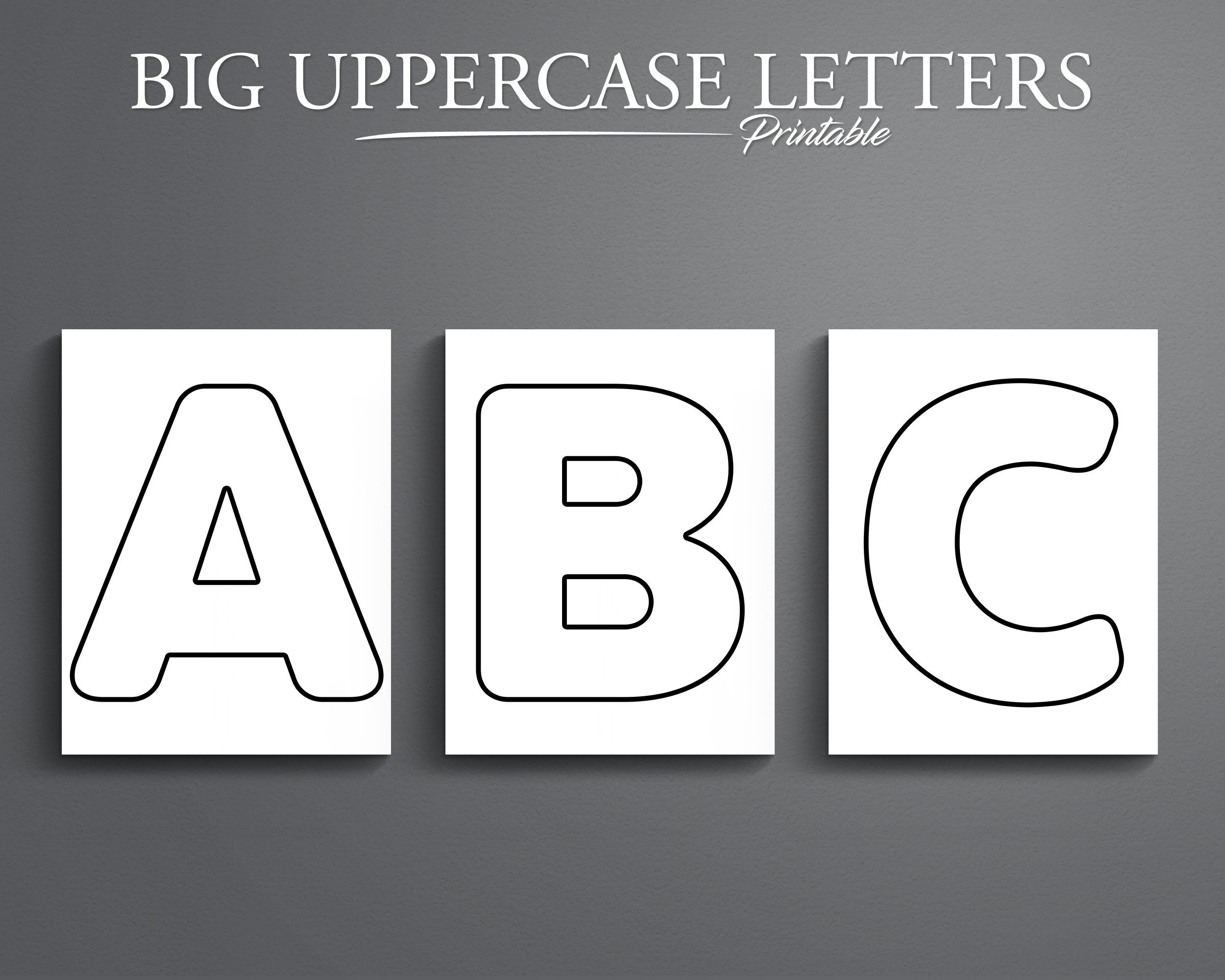 Printable Big Uppercase Letters Printable Alphabet 26 Pages Etsy