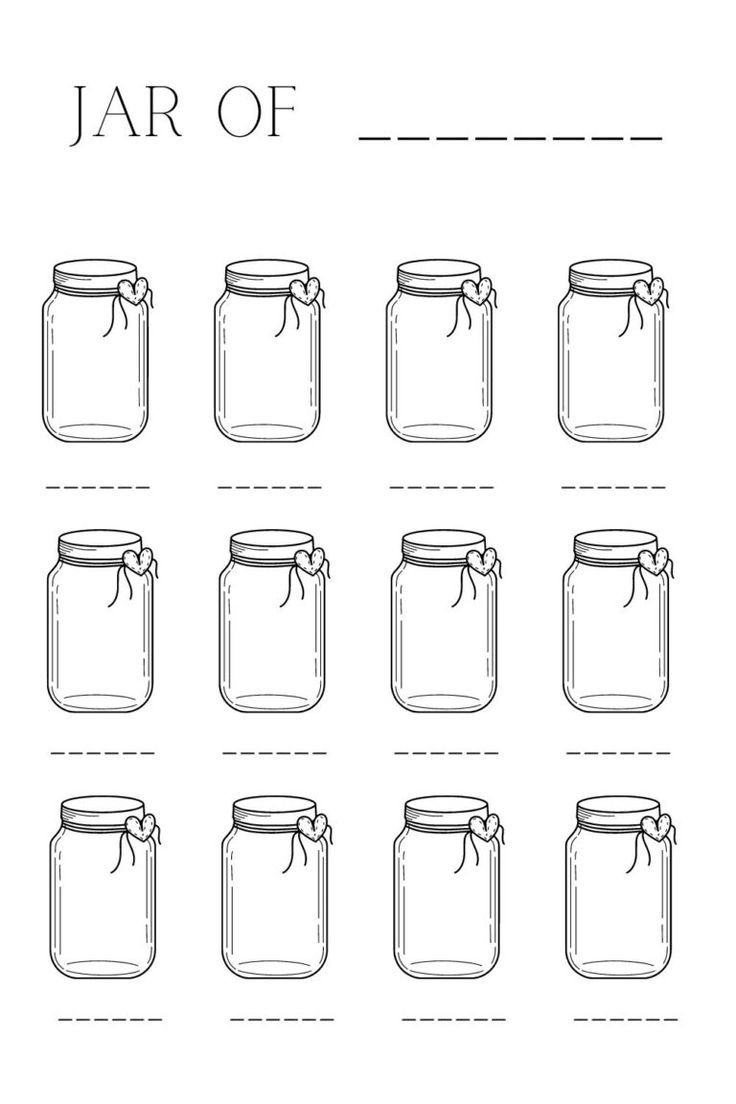 Printable Blank Fill The Jars Templates PDF Printable Blank Fill The Jars Templates PDF