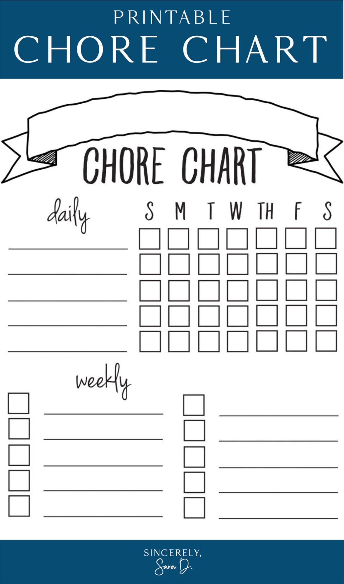 children's chore chart printable