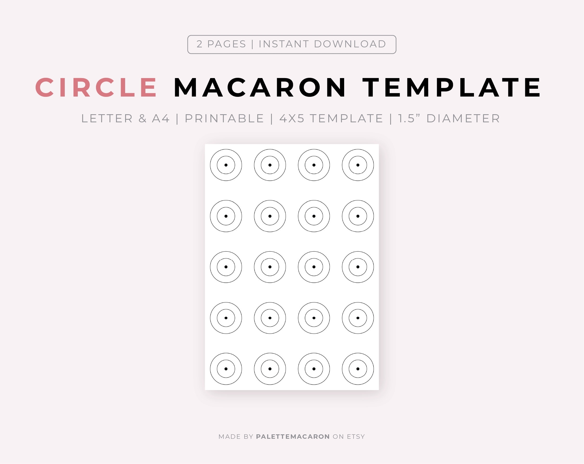 Printable Circle Macaron Template Etsy Printable Circle Macaron Template Etsy