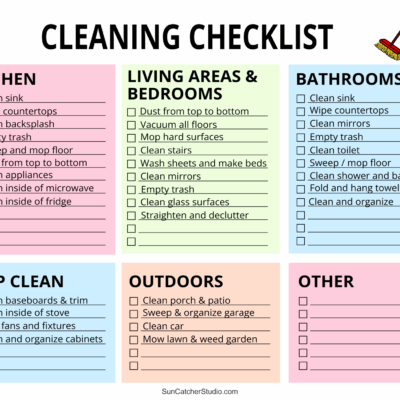 Printable Cleaning Schedule Spring Daily Weekly Checklists Free Printables Monograms Design Tools Patterns DIY Projects