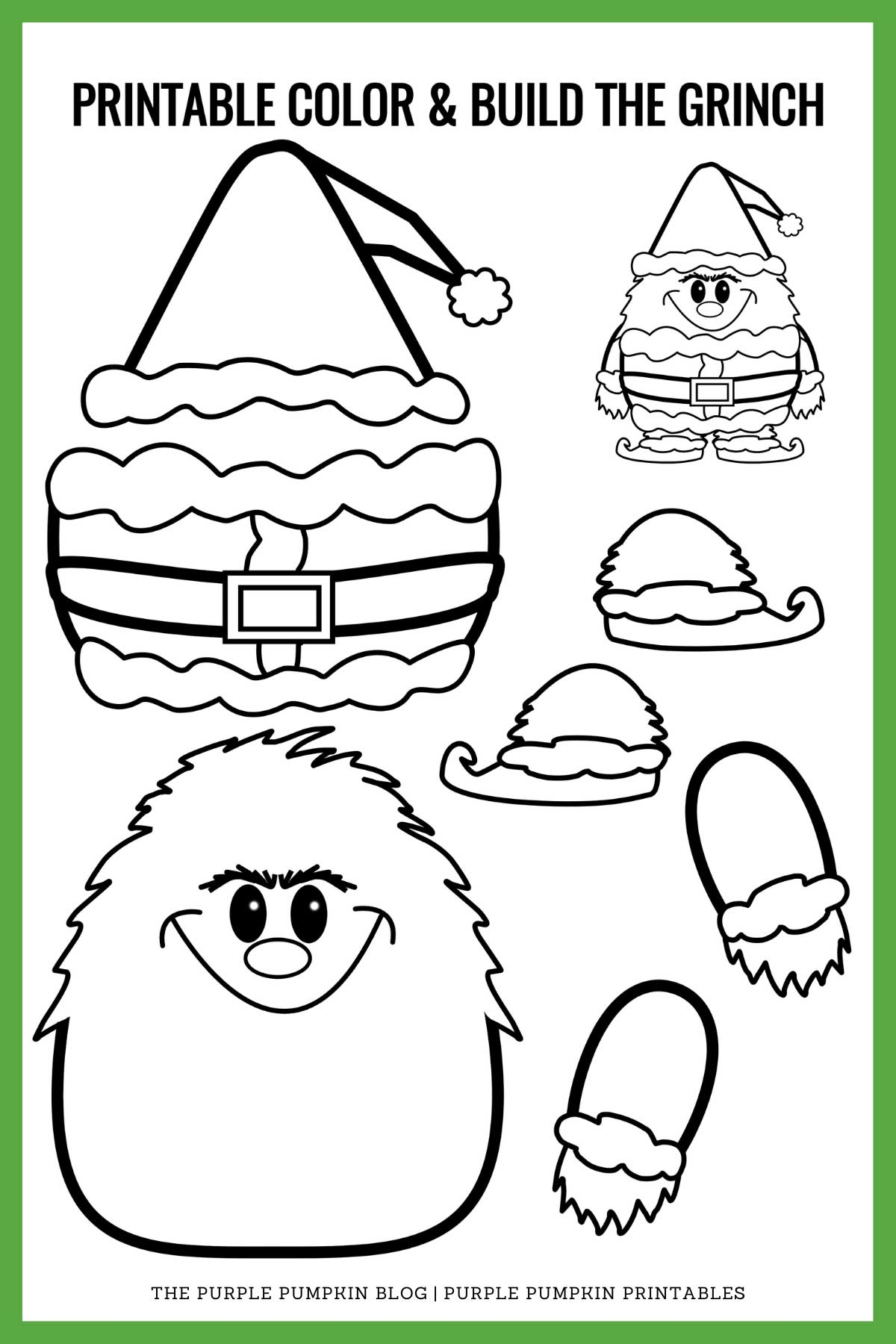 Printable Color Build The Grinch Printable Color Build The Grinch