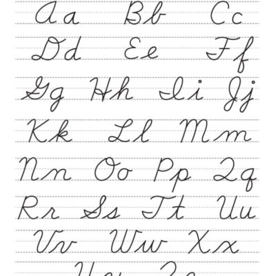 Printable Cursive Alphabet Chart PDF Upper And Lowercase Letters