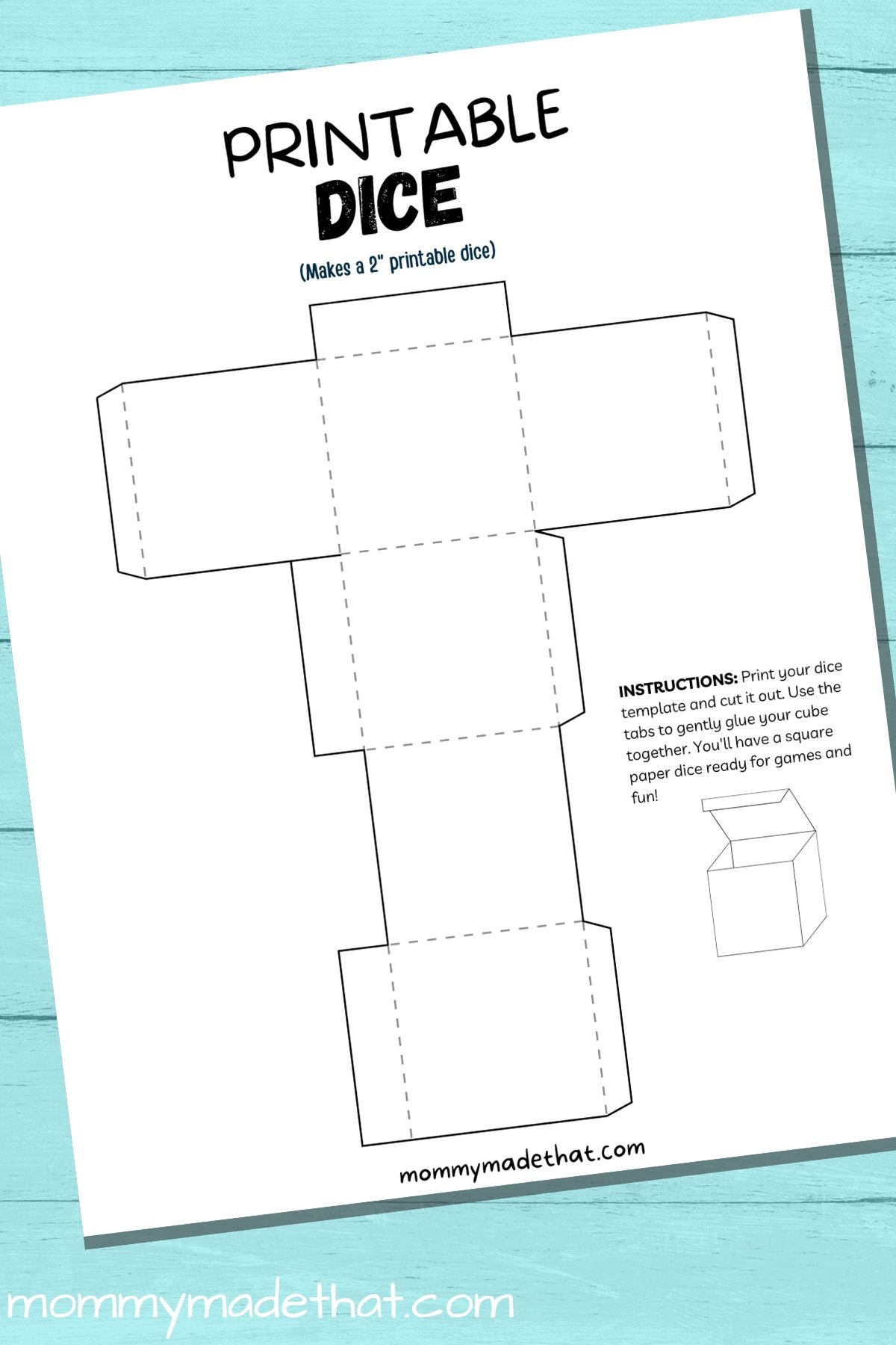 dice template printable