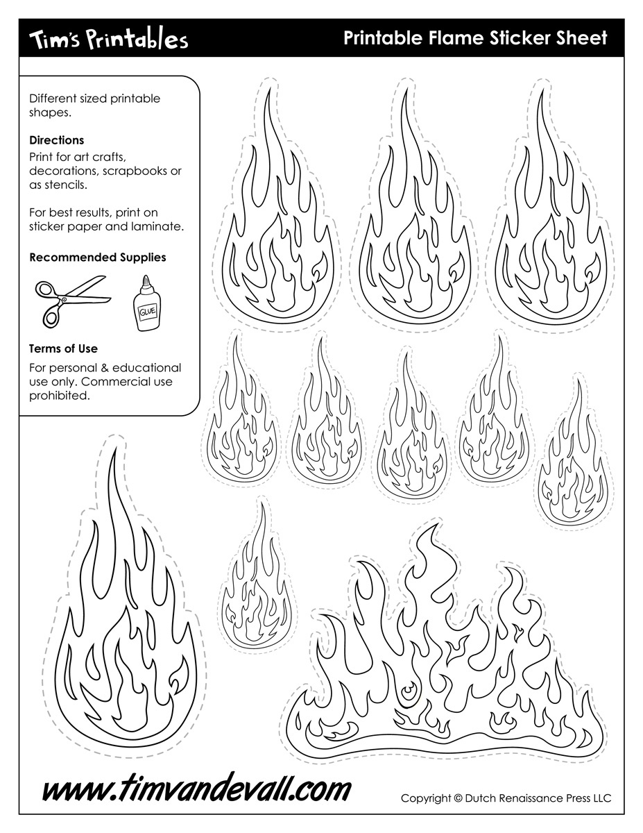flame template printable