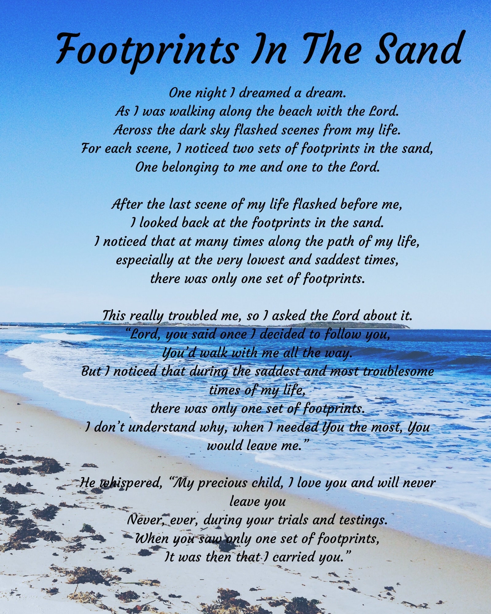 Printable Free Printable Footprints In The Sand Etsy Printable Free Printable Footprints In The Sand Etsy
