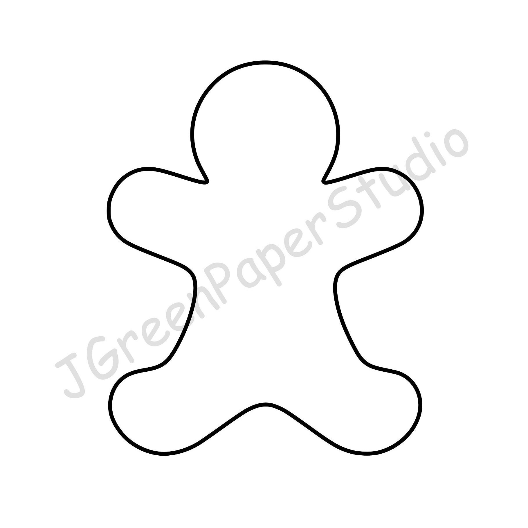 Printable Gingerbread Man Template PDF Digital Download Cookie Kids Holiday Coloring Page Kids Craft Stencil 7 inch Gingerbread Scrapbooking Etsy