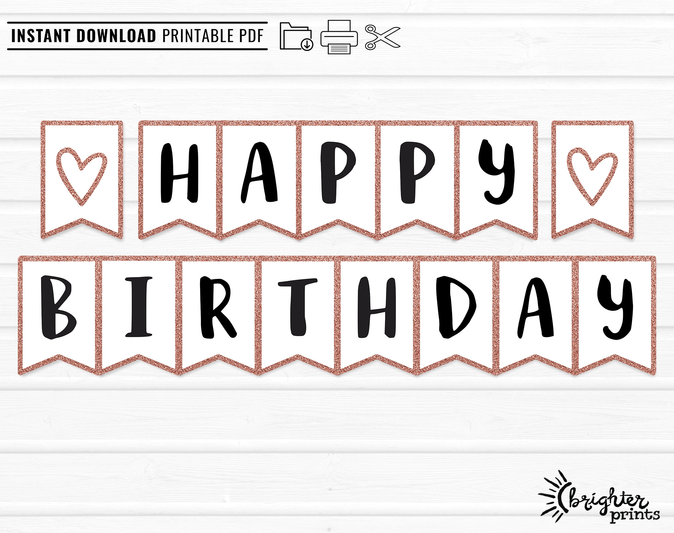 Printable Happy Birthday Banner INSTANT DOWNLOAD DIY Download Print Rose Gold Glitter Bday Party Decor Bunting Etsy Printable Happy Birthday Banner INSTANT DOWNLOAD DIY Download Print Rose Gold Glitter Bday Party Decor Bunting Etsy