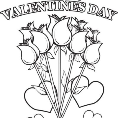 Printable Hearts And Flowers Valentine Coloring Sheet instant Download digital File 8 X 10 Printable Valentine adult Coloring Download Etsy