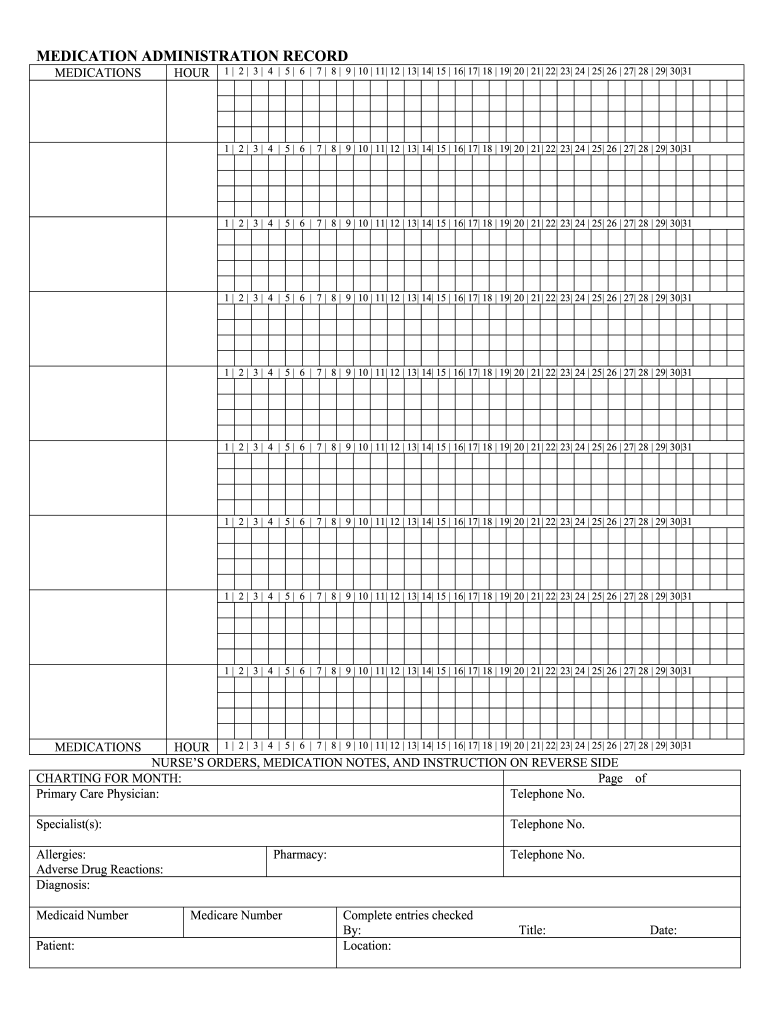 Printable Medication Administration Record Template Word Fill Out Sign Online DocHub