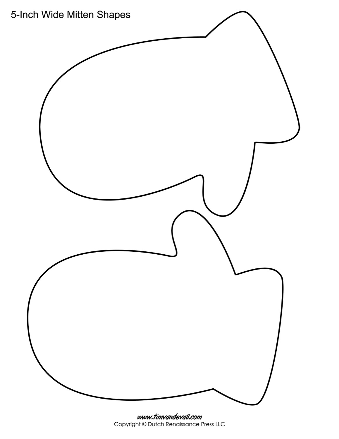 Printable Mitten Templates Blank Mitten Shape PDFs Printable Mitten Templates Blank Mitten Shape PDFs