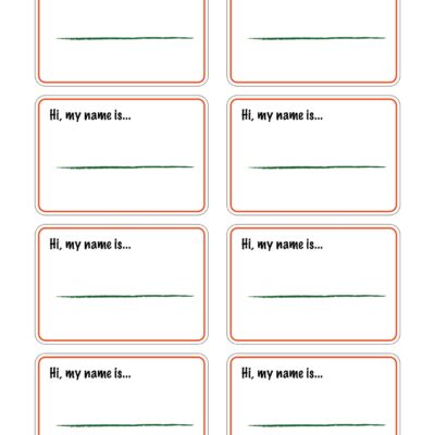 Printable Name Tags Compatible W Avery Templates 5395 05395