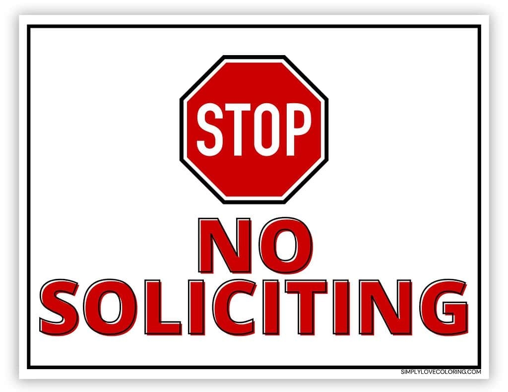 Printable No Soliciting Sign Free PDF Downloads Simply Love Coloring Printable No Soliciting Sign Free PDF Downloads Simply Love Coloring