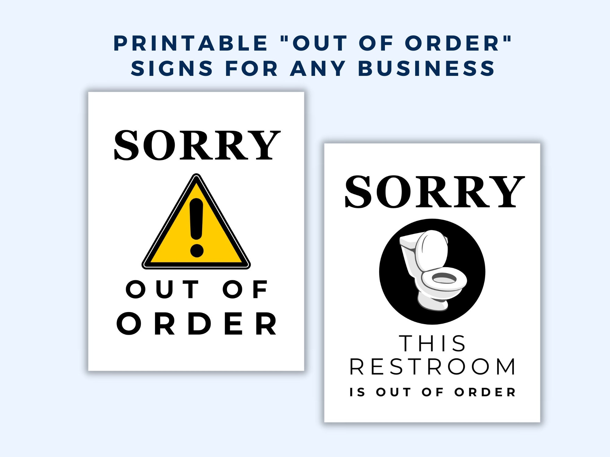 Printable Out Of Service Sign Out Of Order Sign Essential Signs For Small Businesses Restroom Out Of Order Sorry Out Of Order Notice Etsy Printable Out Of Service Sign Out Of Order Sign Essential Signs For Small Businesses Restroom Out Of Order Sorry Out Of Order Notice Etsy