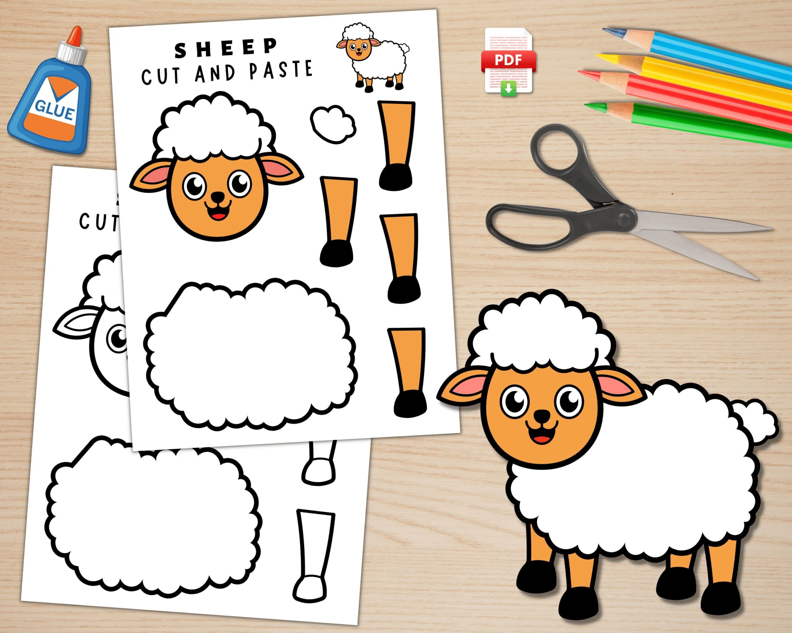 Printable Paper Sheep Craft Template For Kids Farm Animal Crafts Farm Activities Color Cut And Glue Build A Sheep PDF Etsy Printable Paper Sheep Craft Template For Kids Farm Animal Crafts Farm Activities Color Cut And Glue Build A Sheep PDF Etsy
