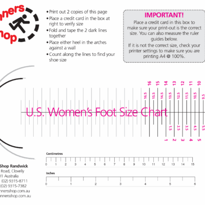 Printable Shoe Size Chart Women s Hotsell