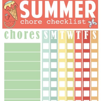 Printable Summer Chore Checklist Simply Being Mommy
