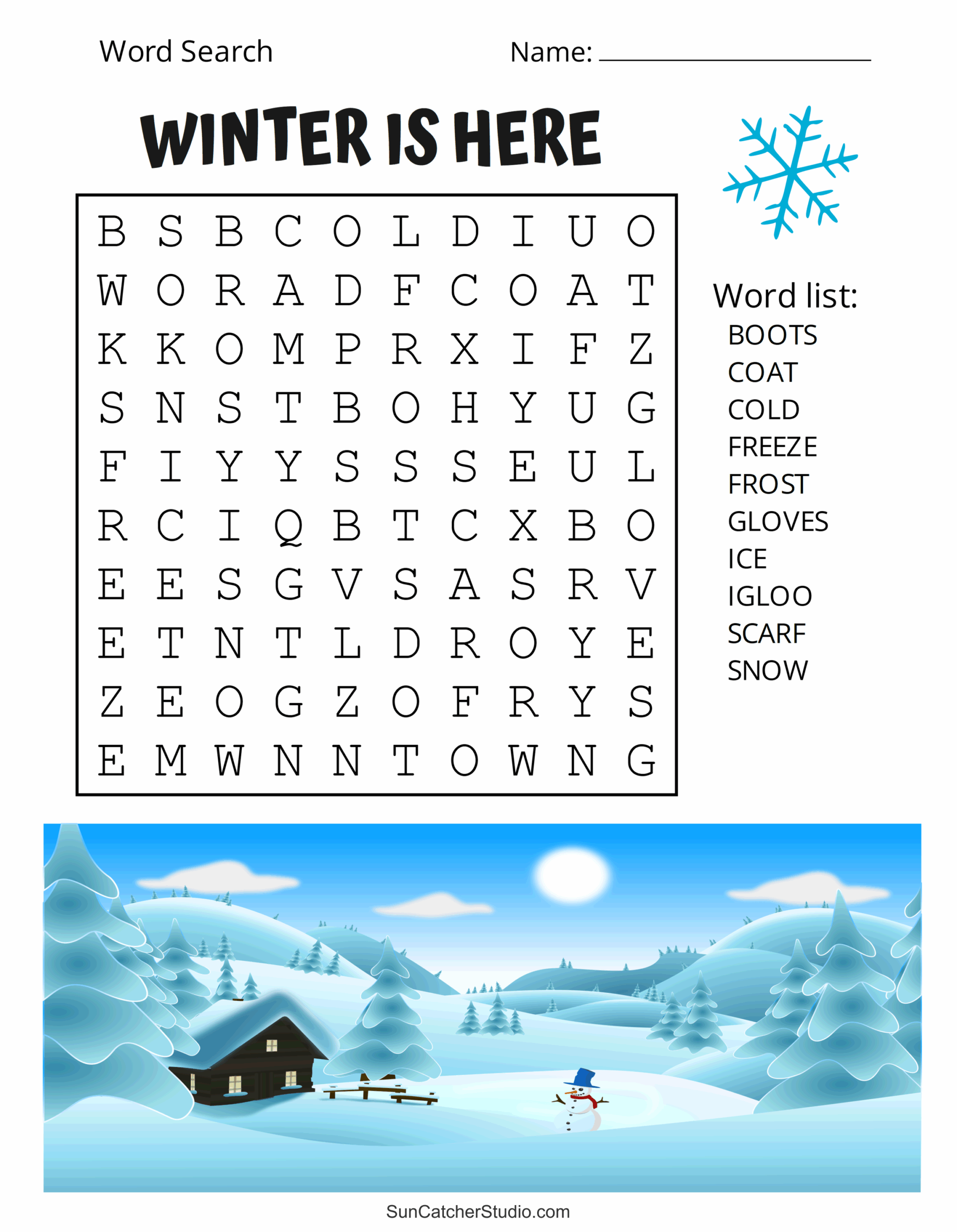 winter word search printable winter word search printable