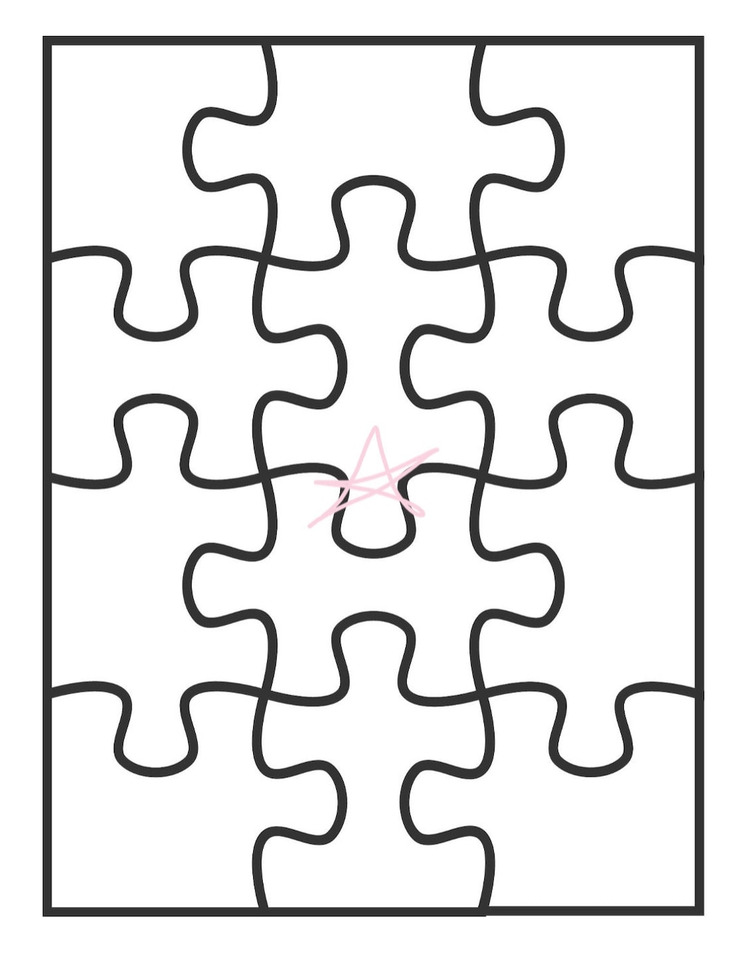 Puzzle Template Etsy Puzzle Template Etsy