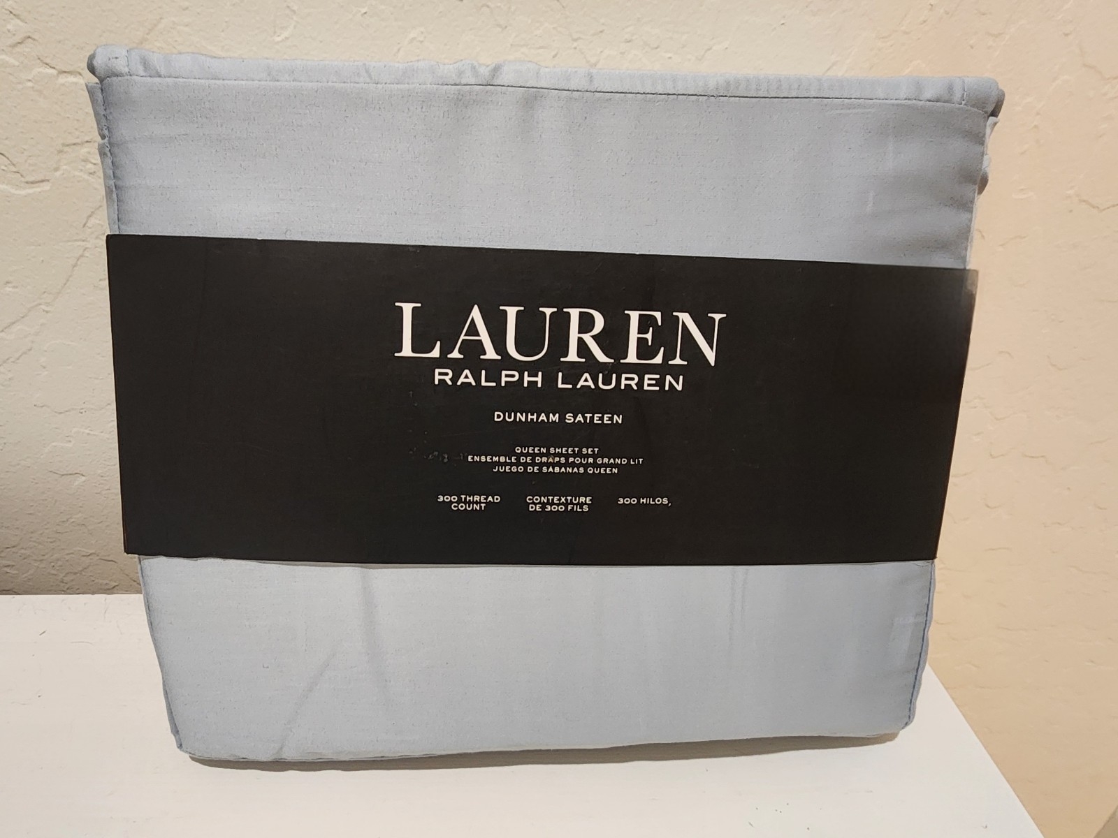 Ralph Lauren Dunham Sateen BLUE Queen Set 100 Cotton Sateen 300TC NEW