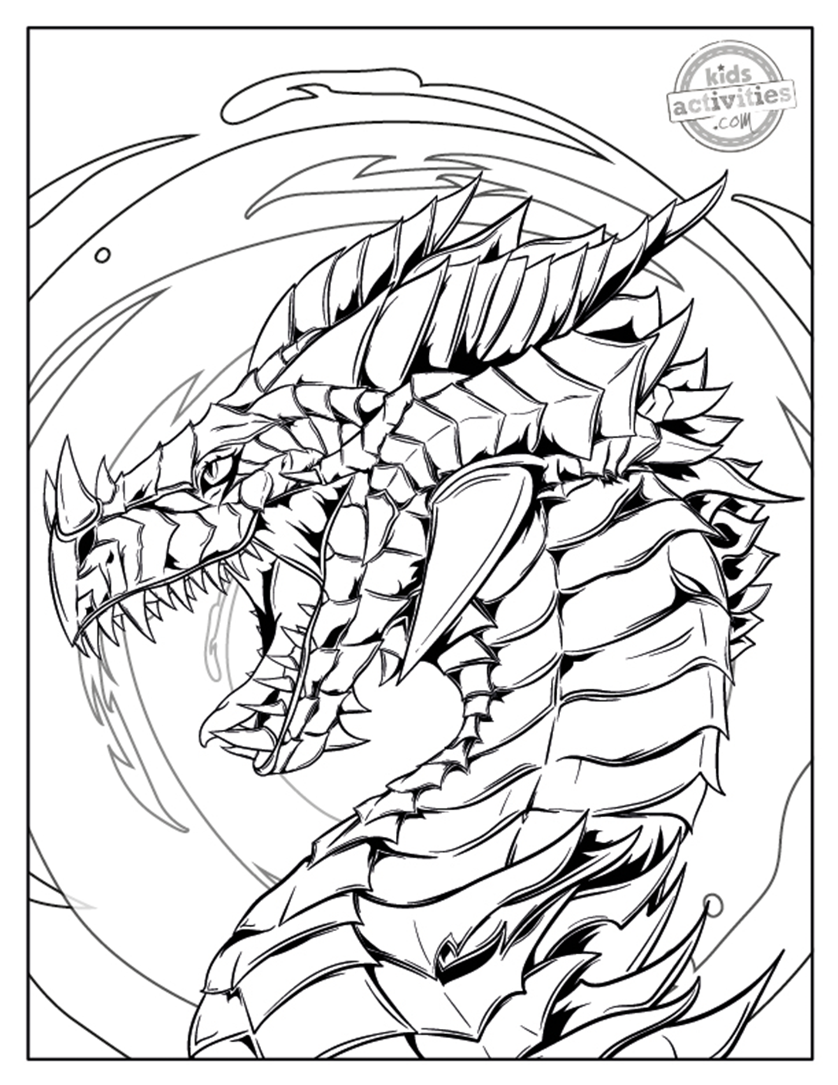 Realistic Dragon Coloring Pages Kids Activities Blog