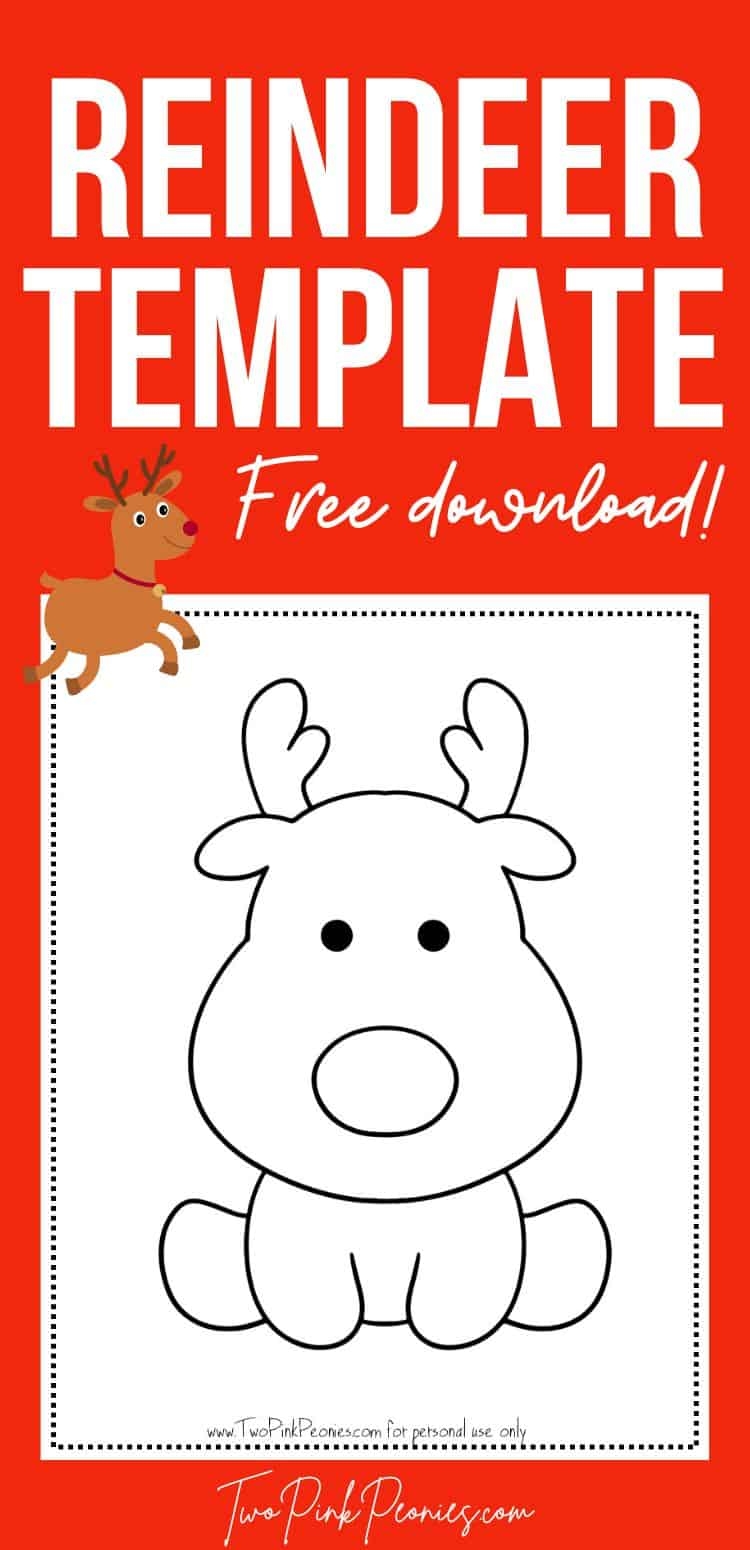 Reindeer Printable Free Instant Download Two Pink Peonies Reindeer Printable Free Instant Download Two Pink Peonies