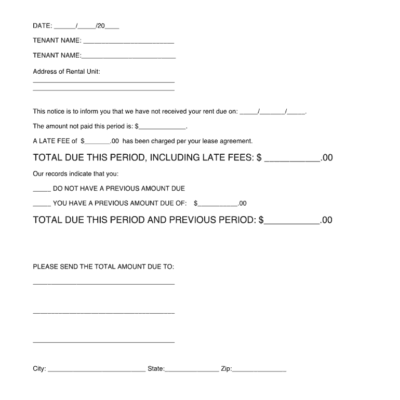 Rentlaw Late Rent Notice Form Fill Online Printable Fillable Blank PdfFiller