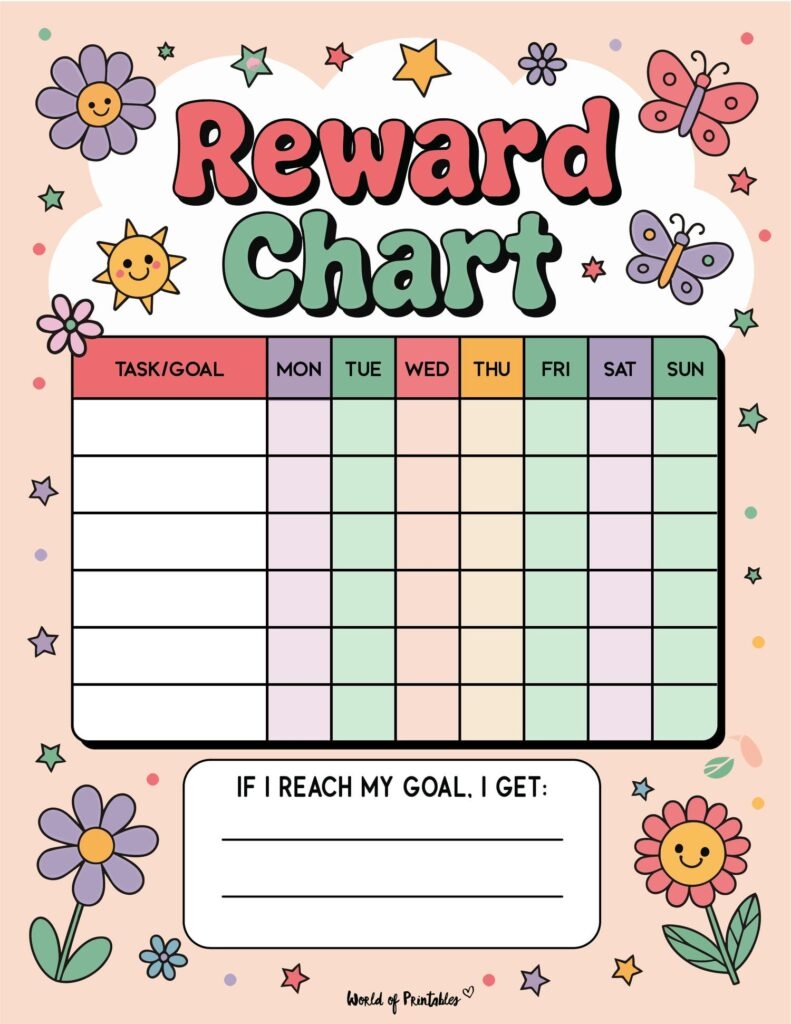 Rewards Chart Printable 20 Free Templates World Of Printables Rewards Chart Printable 20 Free Templates World Of Printables