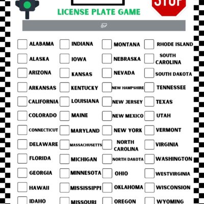 Road Trip License Plate Game Printable PDF Etsy Israel