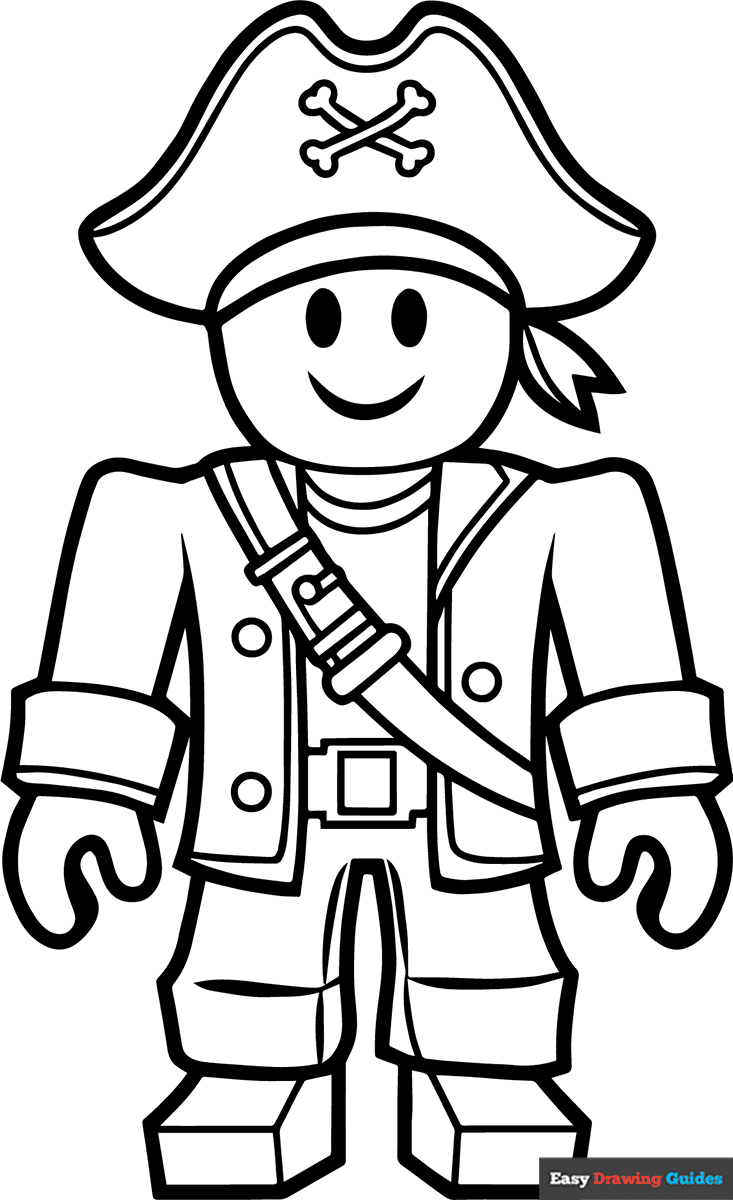 Roblox Pirate Coloring Page Easy Drawing Guides