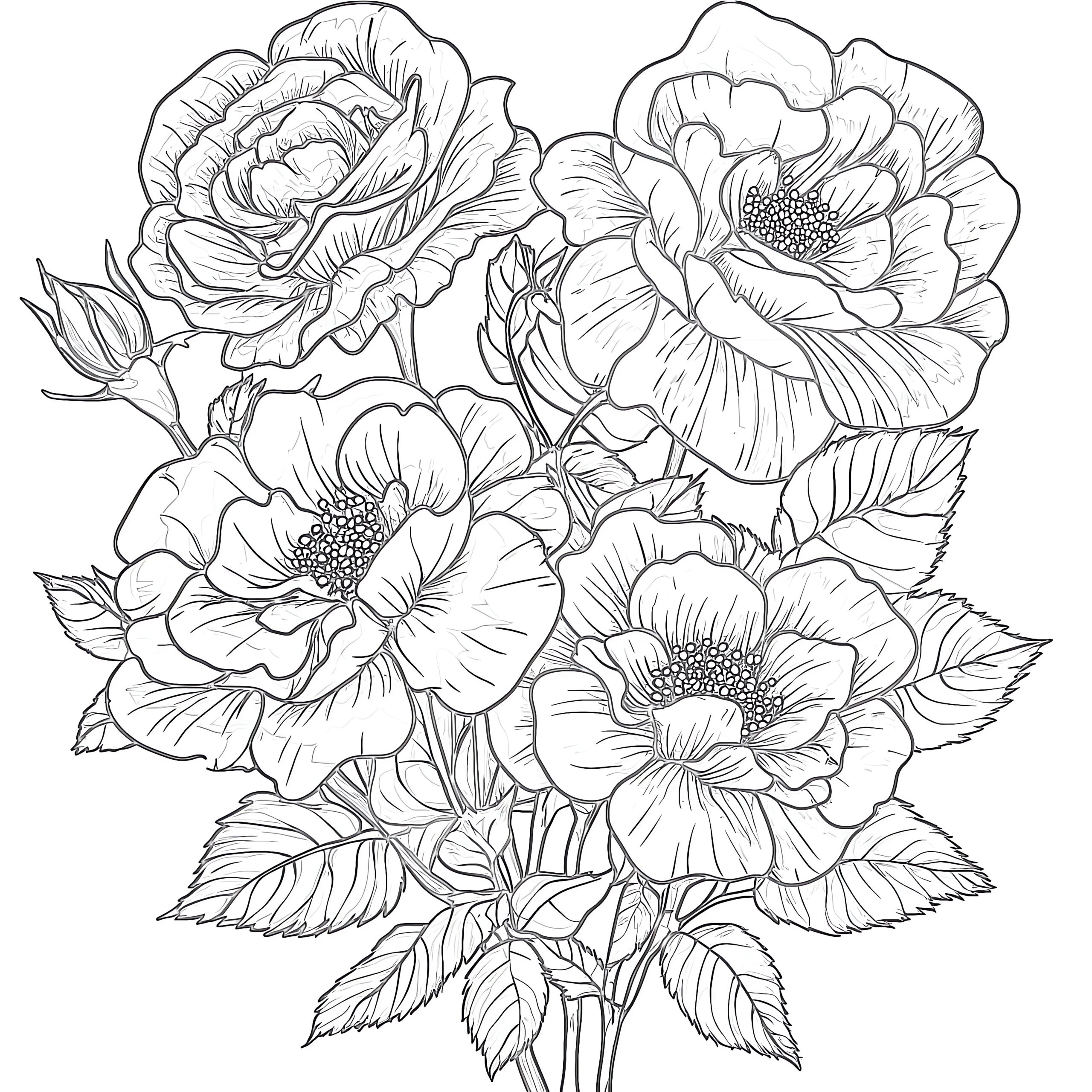 flower printable colouring pages