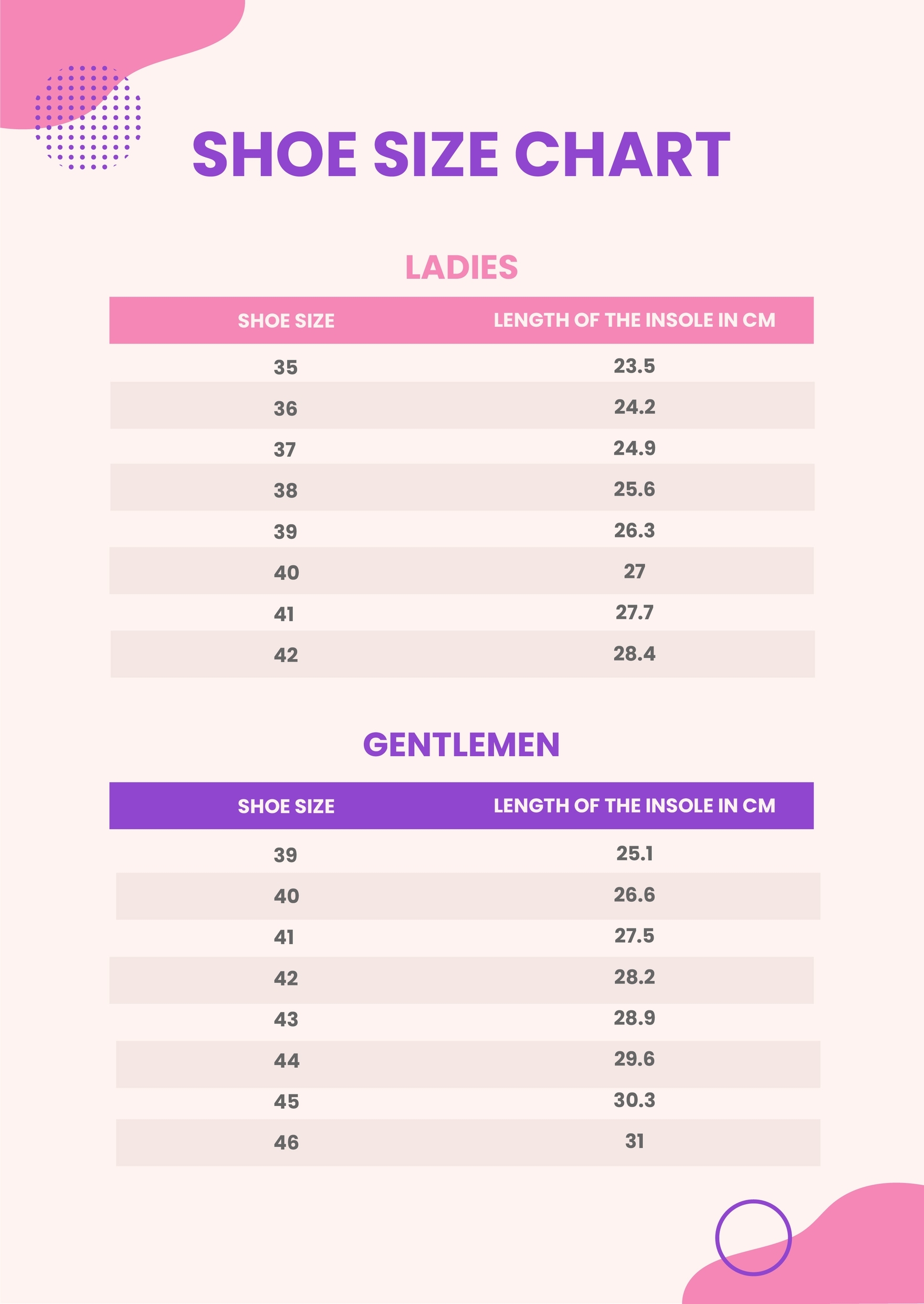 Shoe Size Chart In Illustrator PDF Download Template Shoe Size Chart In Illustrator PDF Download Template