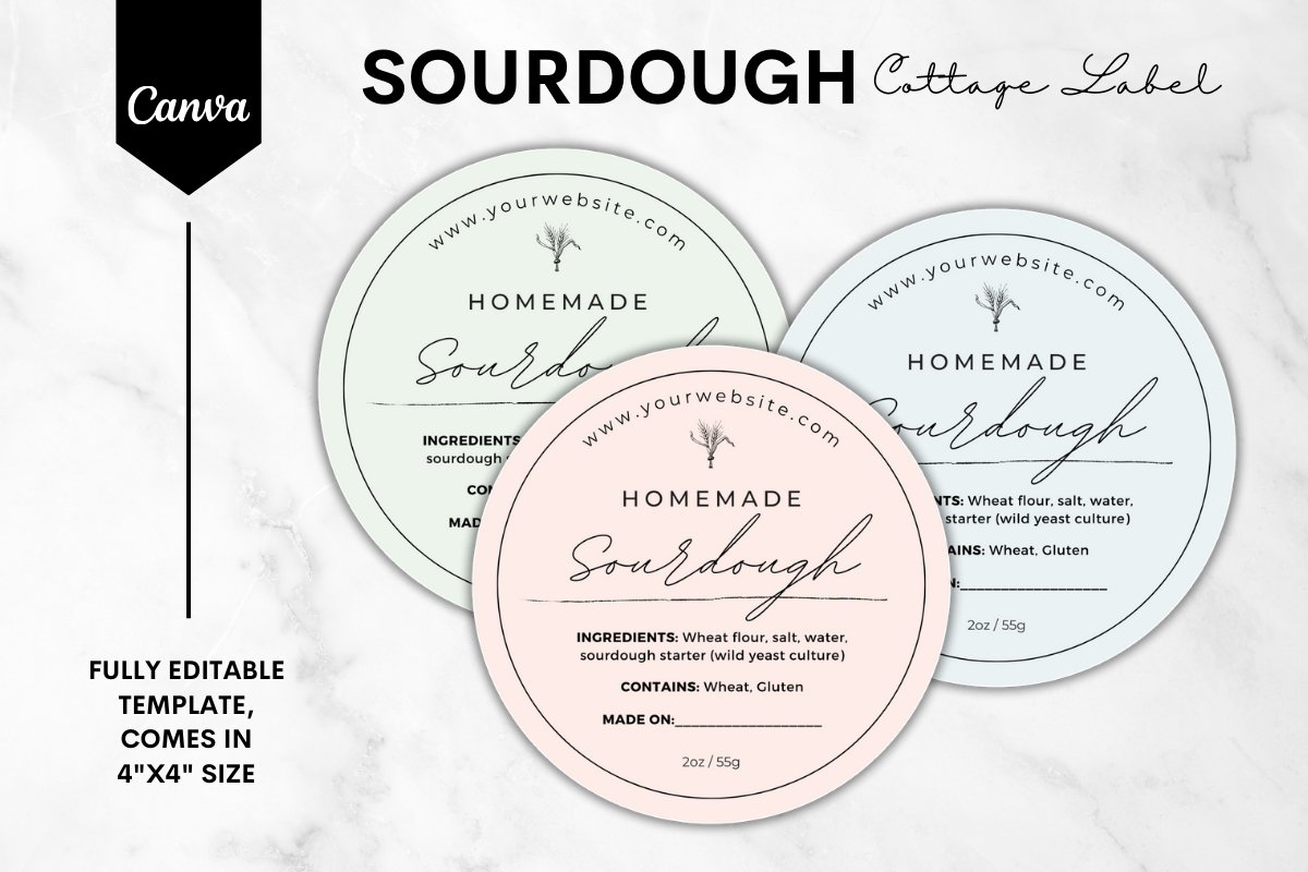 Sourdough Cottage Food Label Canva Template 3531333  Sourdough Cottage Food Label Canva Template 3531333