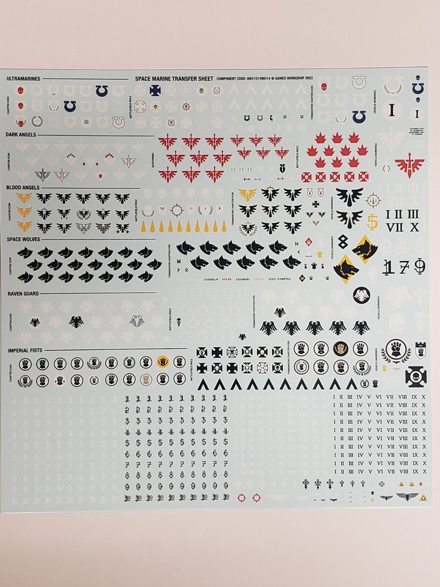 Space Marines Transfer Sheet Decals Leviathan Warhammer 40k EBay