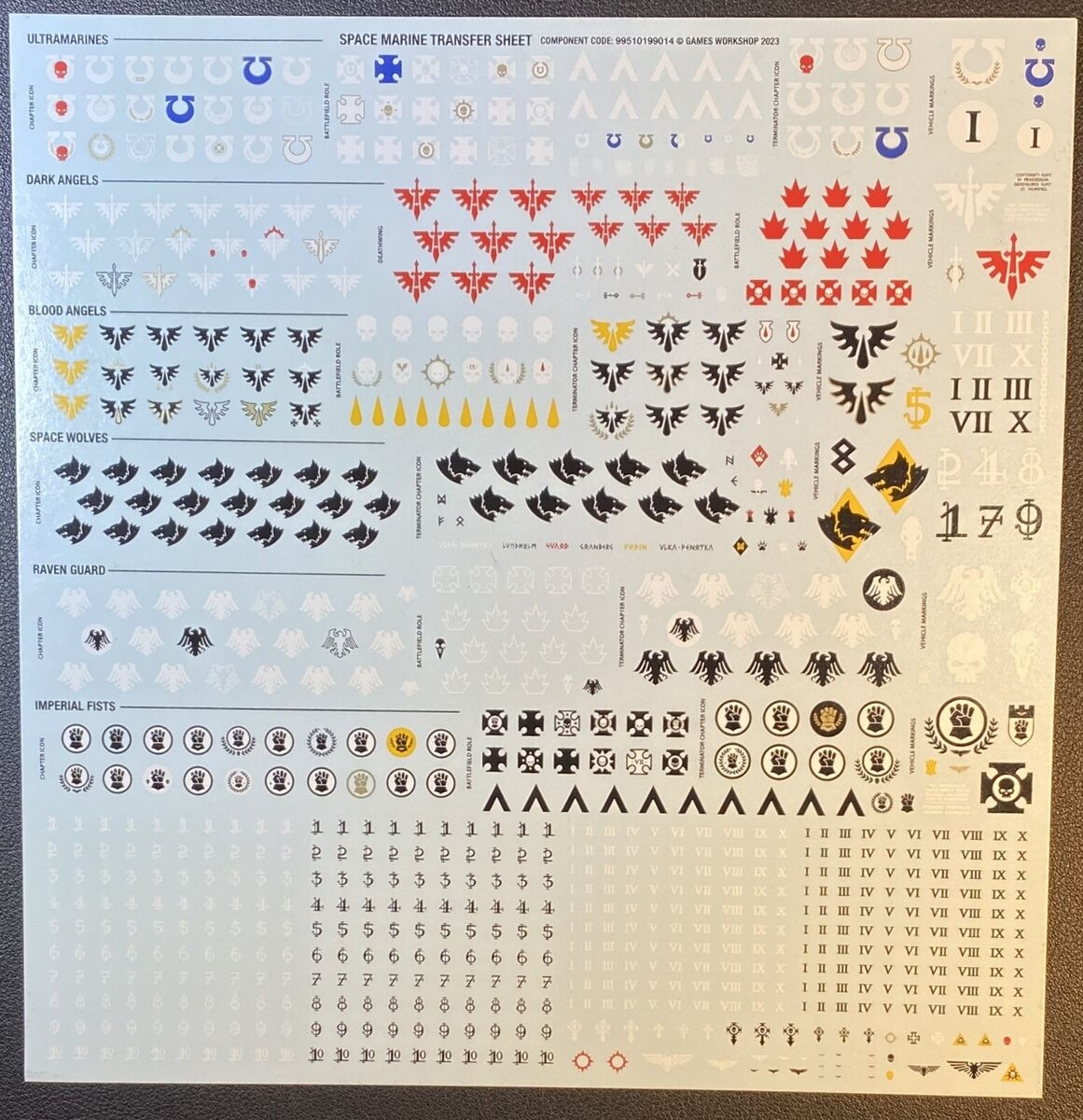 Space Marines Transfer Sheet Decals Leviathan Warhammer 40k x1 EBay